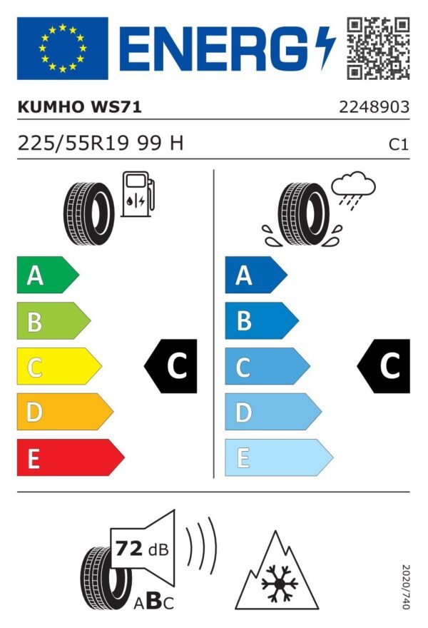 Kumho WINTERCRAFT WS71 SUV 225/55R19 99H - imagine 2