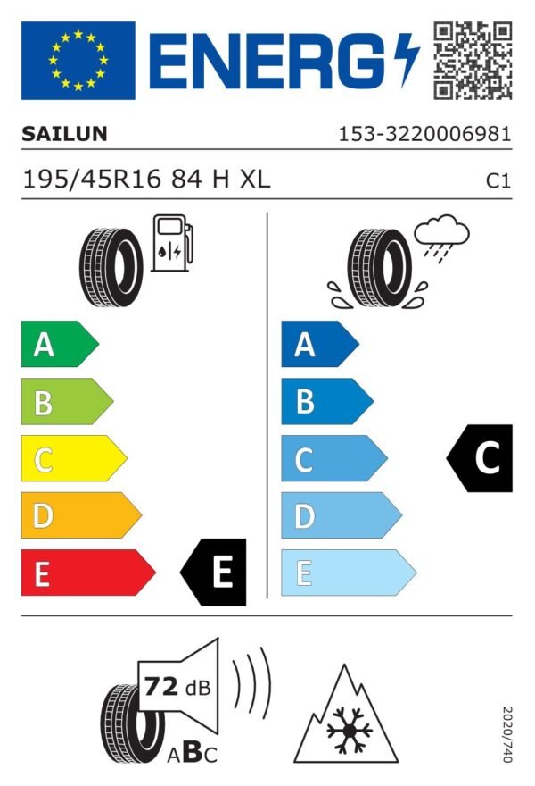 Sailun ICEBLAZER ALPINE+ 195/45R16 84H