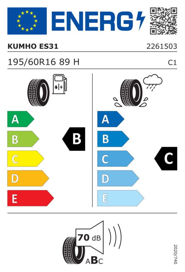 Kumho ECOWING ES31 195/60R16 89H - imagine 2