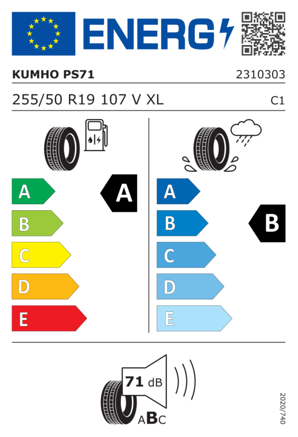 Kumho ECSTA PS71 EV 255/50R19 107V - imagine 2