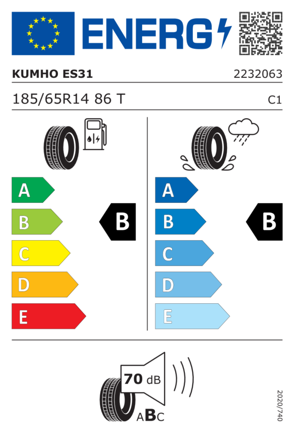 Kumho ECOWING ES31 185/65R14 86T - imagine 2